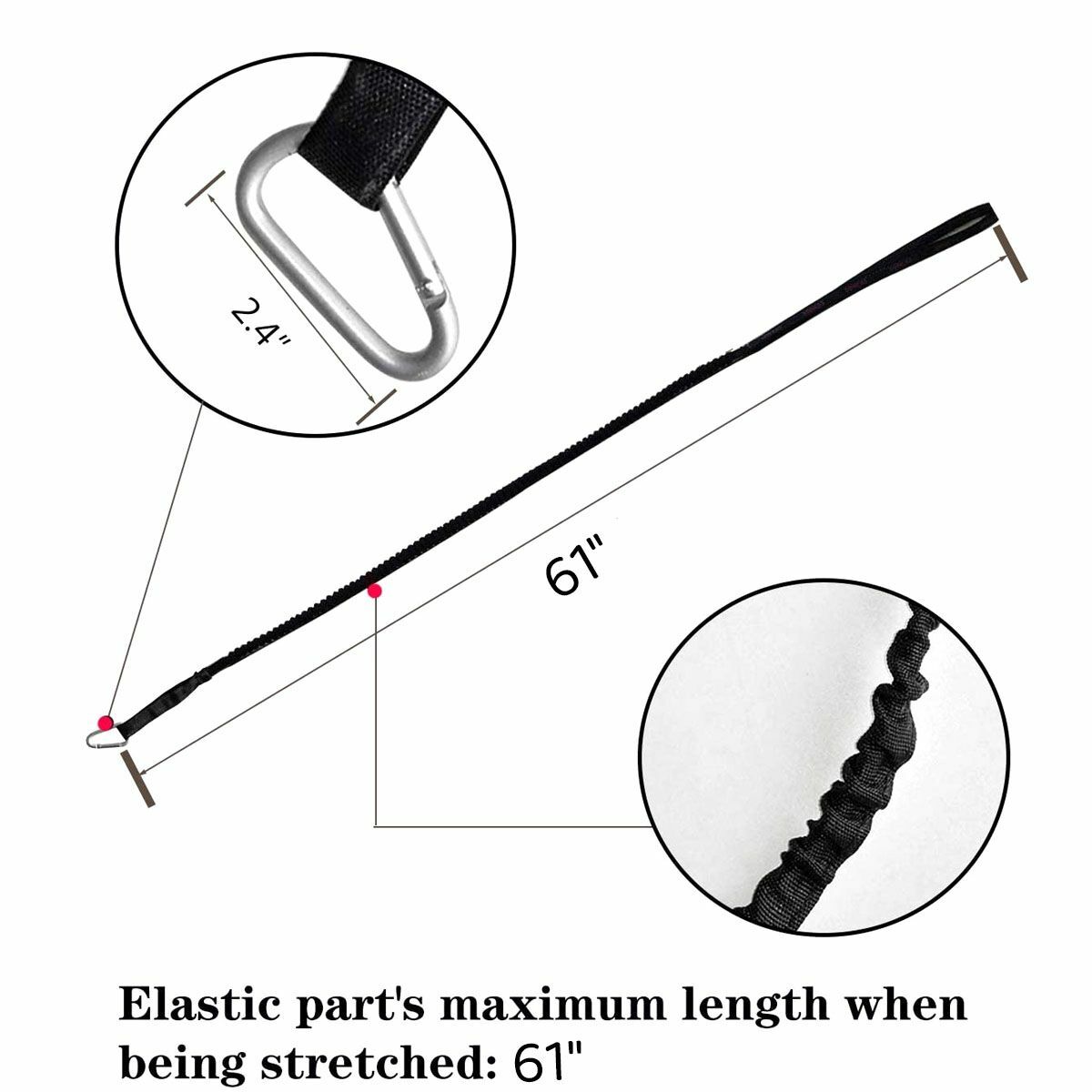 2x Kayak Canoe Elastic Paddle Leash Safety Fishing Rod Lanyard Accessories Rope