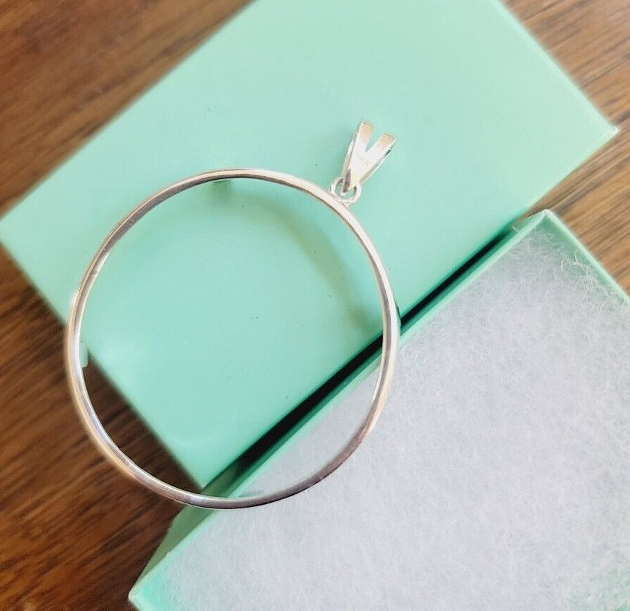 Sterling Silver 1 Onza Plata Libertad Bezel 36 mm Coins Prong Back Square Edge