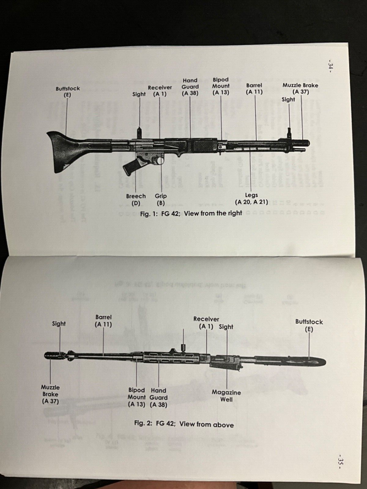 MANUAL FG 42 PART 1 & 2 GERMAN PARACHUTE RIFLEMAN MILITARIA COLLECTIBLE