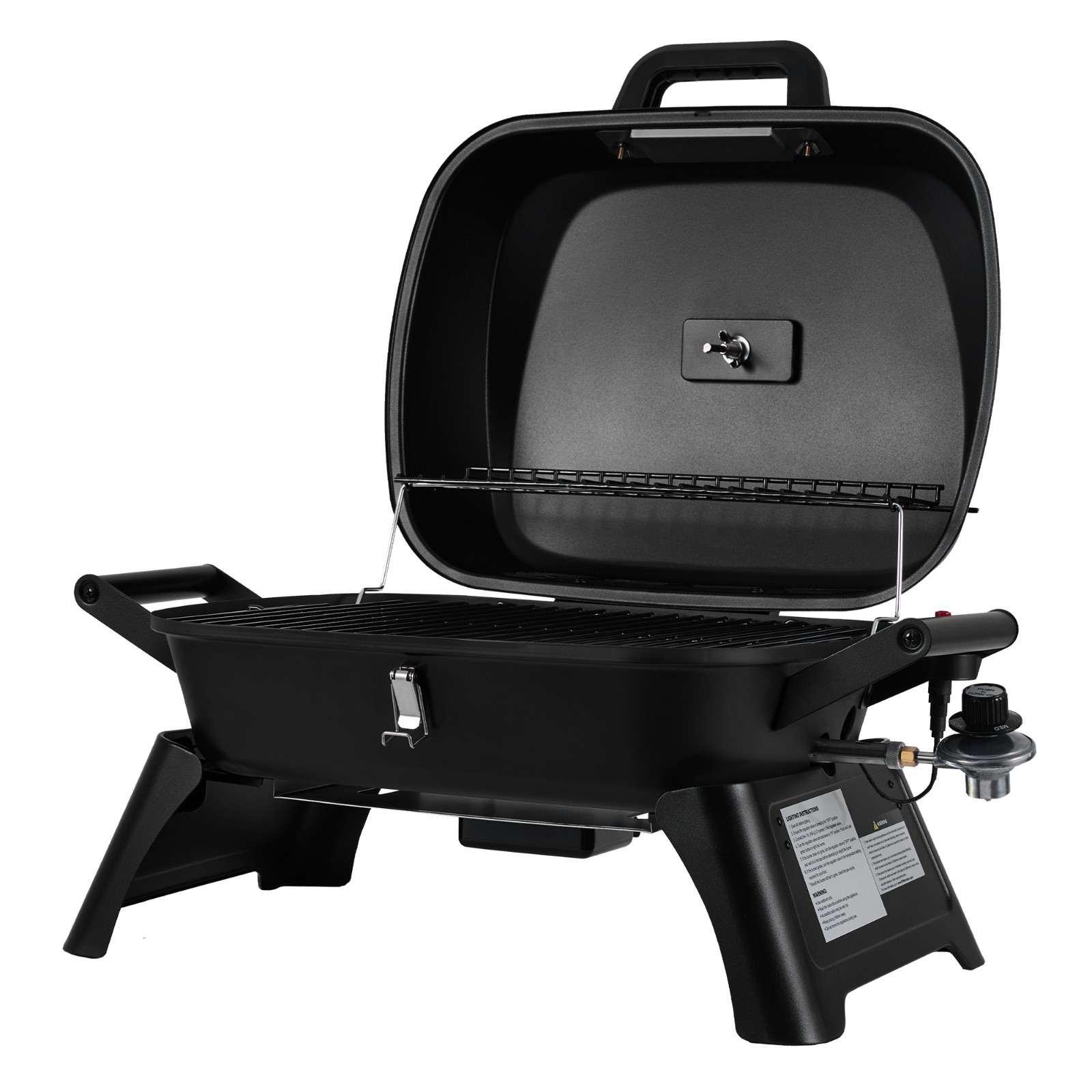Royal Gourmet Tabletop Propane Gas Grill with Travel Locks/Folding Leg Black