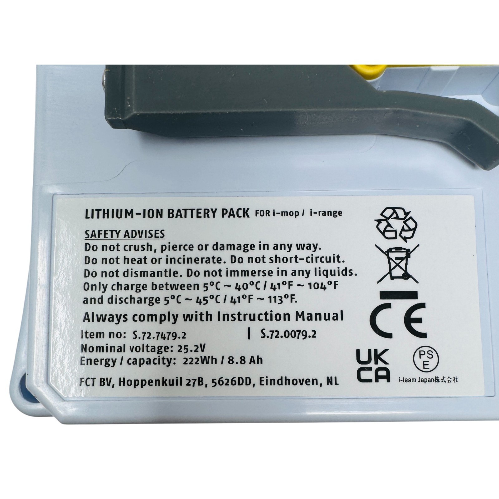 Tennant I-Mop XL 1232100 Lithium Ion Battery Pack S.72.7479.2 S.72.0079.2