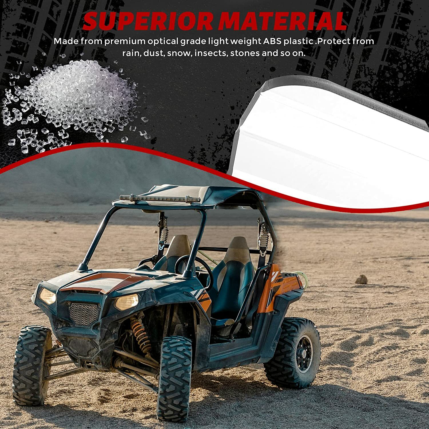 Clear Flip Windshield For 2013-2018 Can-Am Maverick 1000R/ Max 1000r/ Turbo