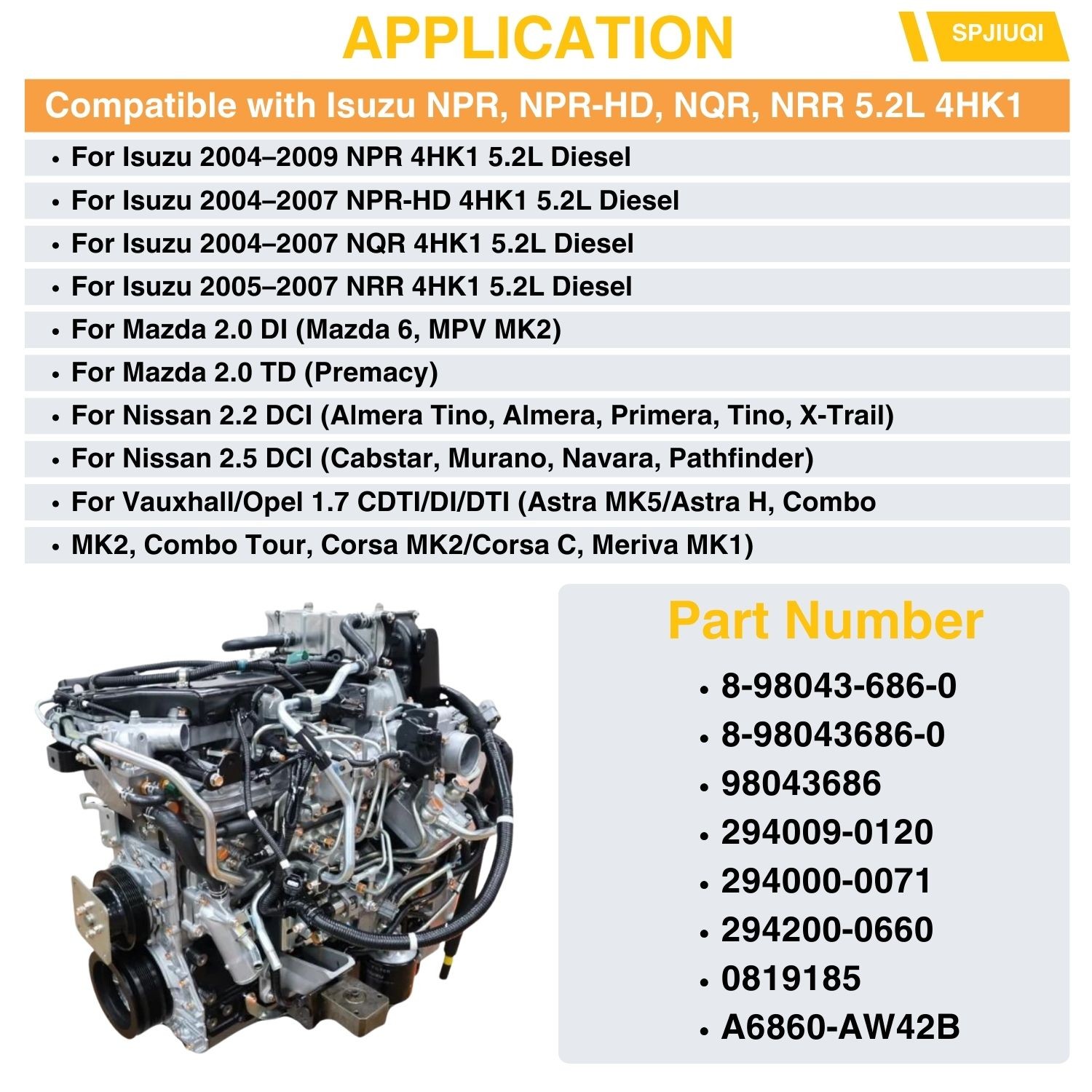 294009-0120 8-98043686-0 Diesel Fuel Pump Regulator SCV Fits Isuzu NQR NRR 4HK1