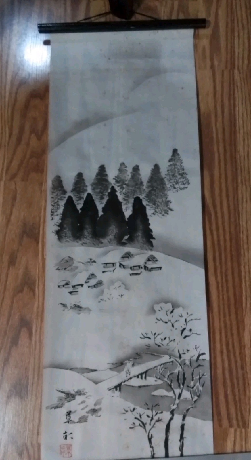 Vintage Japanese Kakejiku Inkwash Paintings 3 Scrolls