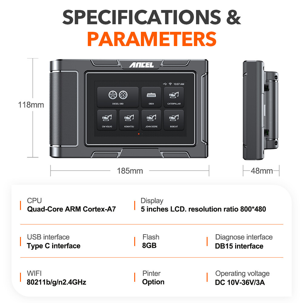 Heavy Duty Truck Scanner Machinery Scan Tool Diesel OBD Code Reader DPF Regen