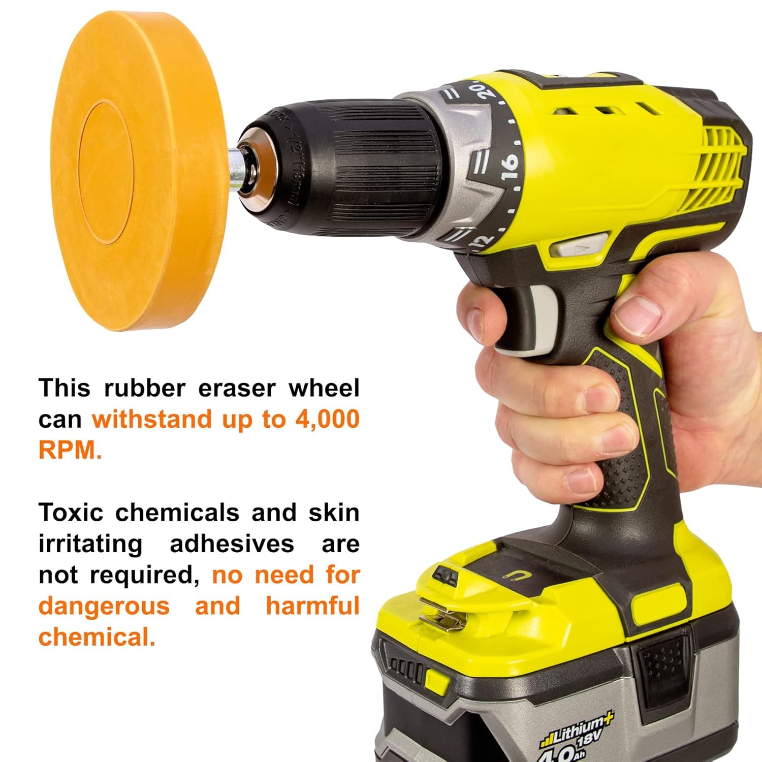 Decal Rubber Eraser Wheel Adhesive Pinstripe Sticker Remover with Drill Adapter