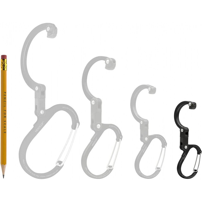 HEROCLIP Carabiner Clip Hook Mini for Camping, Organization (Black & Blue)