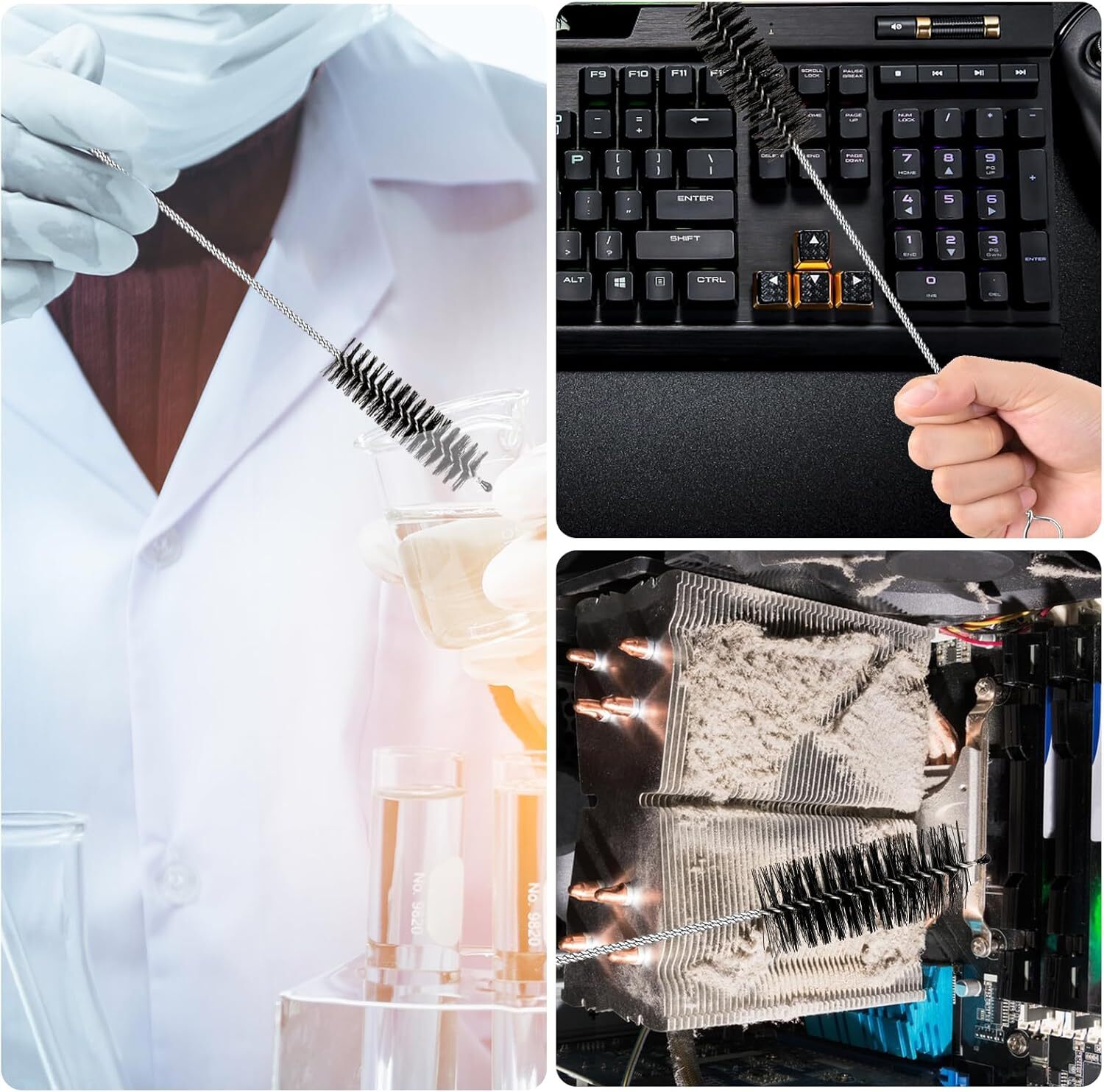 Nylon Straw Brush Cleaner Bottle Tube Pipe Small Long Cleaning 10Pcs Set USA Lot