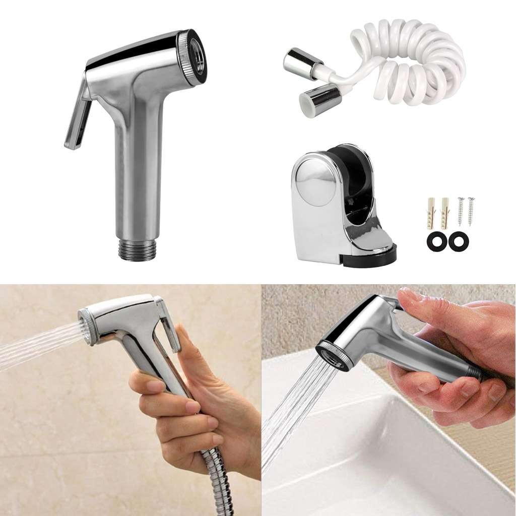 Toilet Shattaf Adapter Hose Bidet Spray Stainless Steel Handheld Shower Head