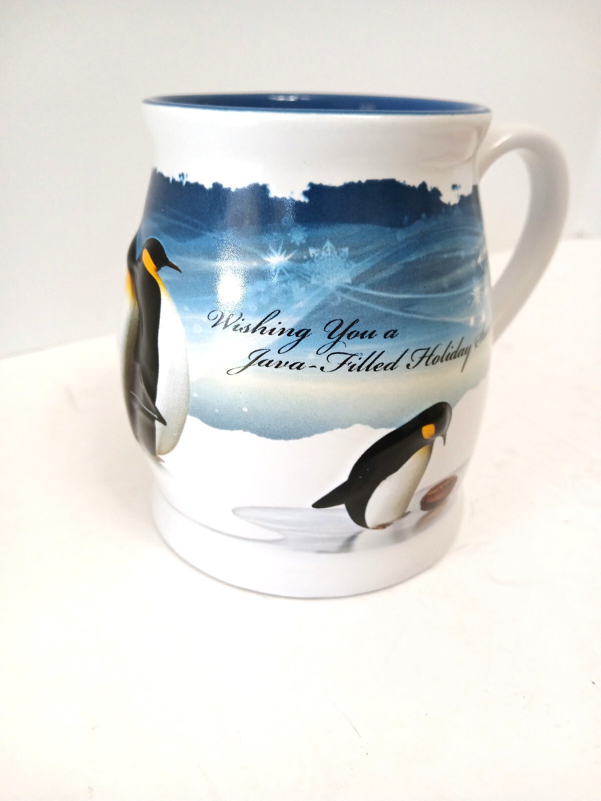 Penquins Boca Java Red Sleigh 3D Coffee Mugs Wishing You A Java Filled Holliday