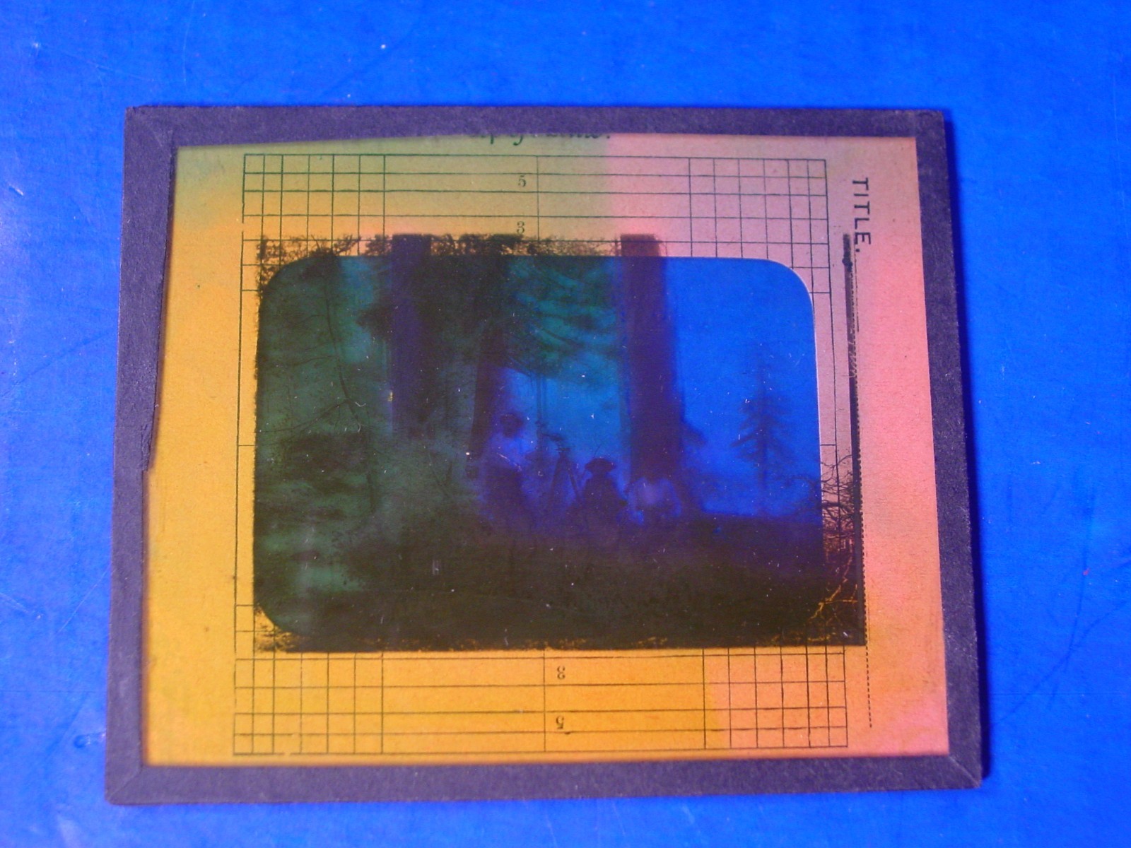 Surveyors with Inclined Standard Mining Transit 1800s Glass Magic Lantern Slide