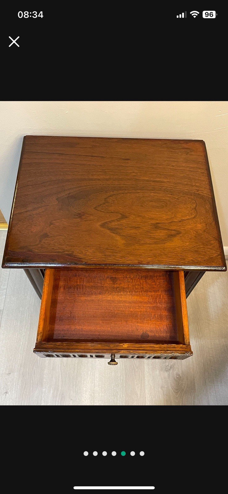 Antique VTG Limbert Art Furniture Nightstand Table with Drawer Glass On Top Rare