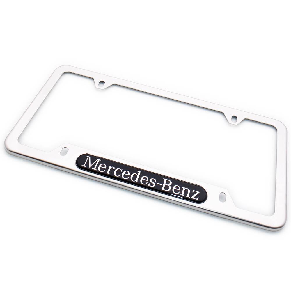 Chrome Stainless Front Rear For Mercedes-Benz Car License Plate Frame Cover Gift