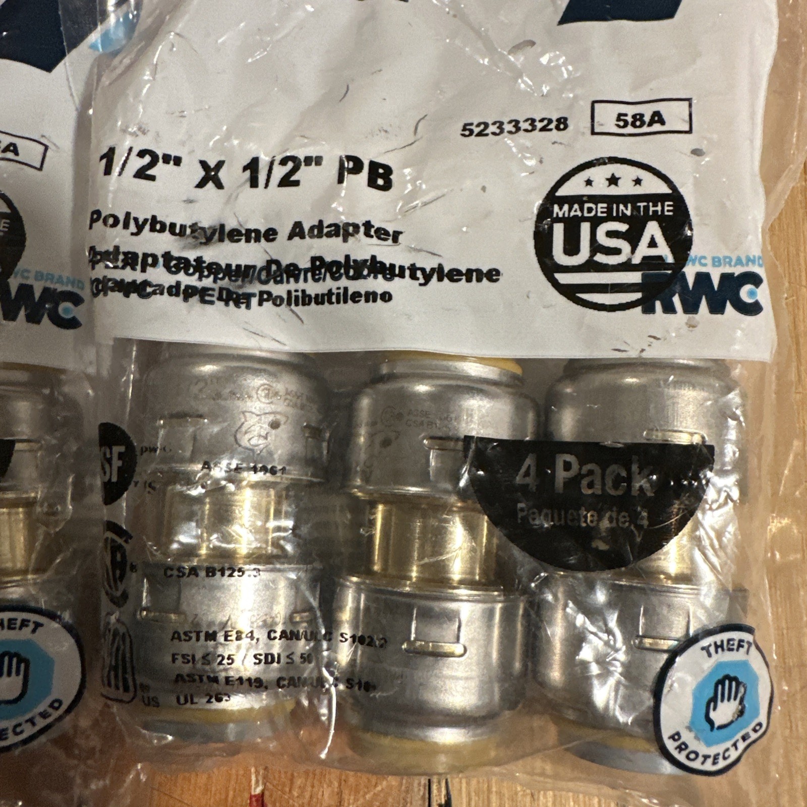 8 Sharkbite Max Push To Connect 1/2” X 1/2” PB Polybutylene Adapter new (321)