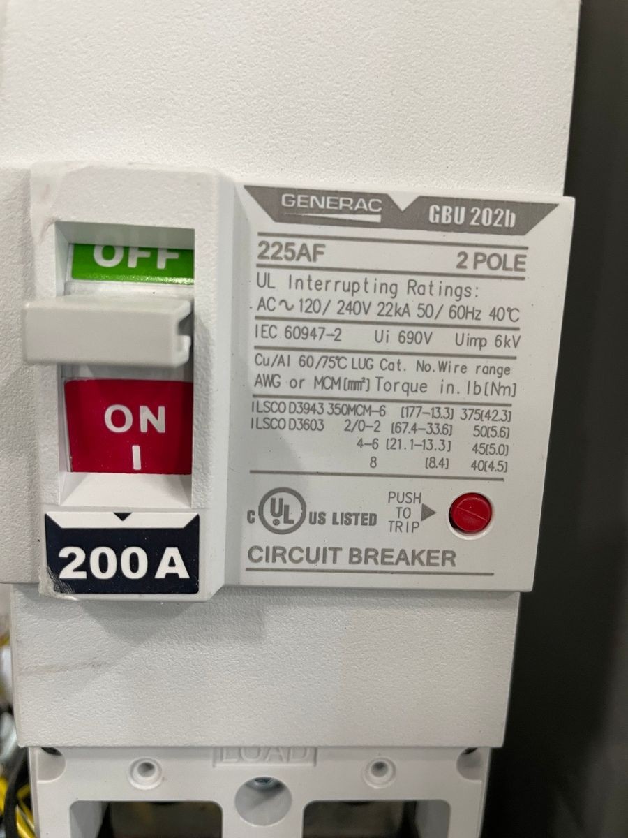 GENERAC RXSW200A3 Smart Transfer Switch 200A, 120/240V, 60Hz*