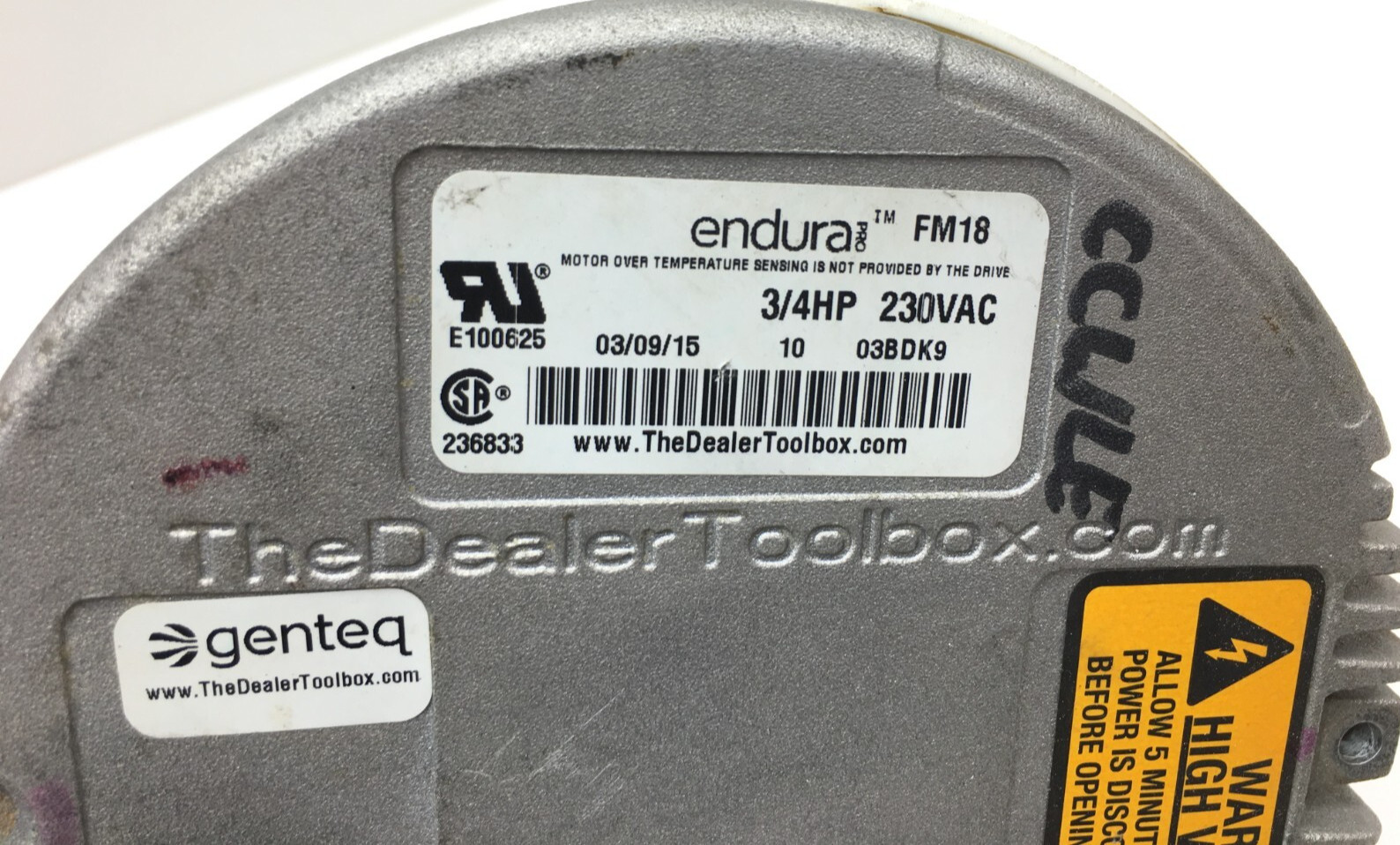 Genteq Endura FM18 230VAC 3/4HP CCW LE rotation Module Only used #WZ1