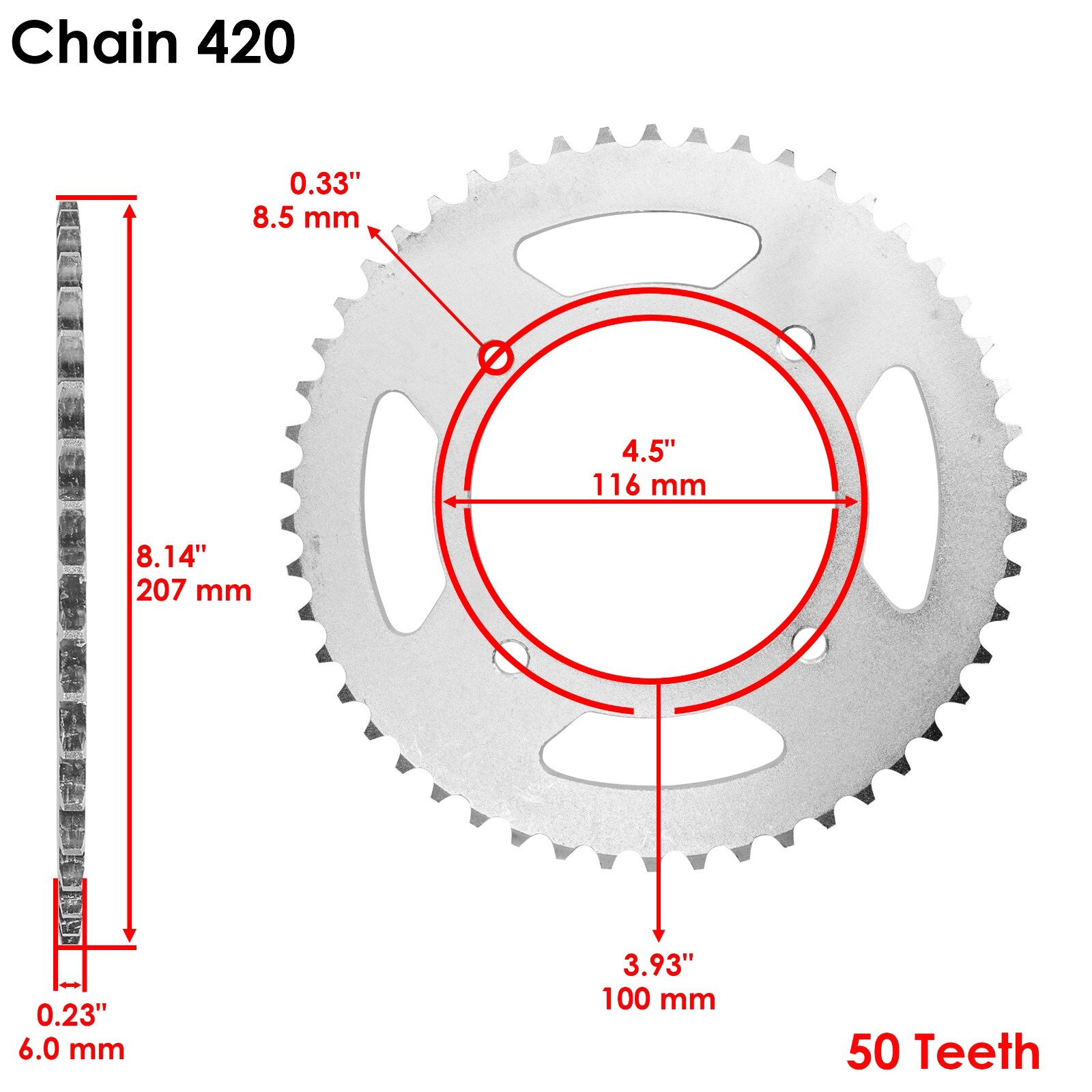 Drive Chain and Sprockets Kit for Kawasaki KX85 2001 2002 2003 2004 2005 - 2021
