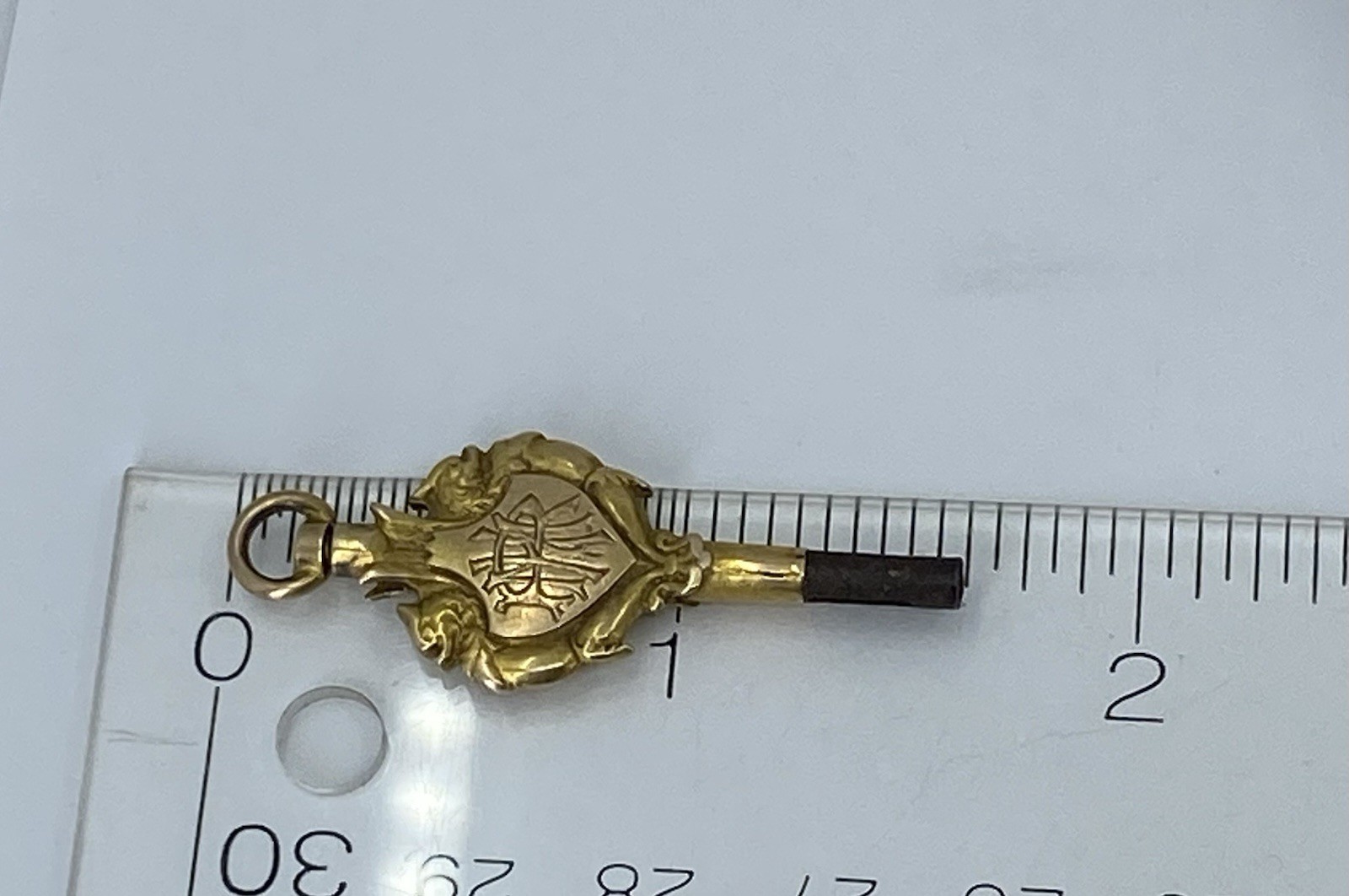 Antique 14k Yellow Gold Watch Key Fob Pendant Griffins 1901 4.2g