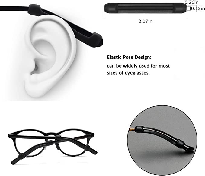4 Pair Anti Slip Glasses Ear Hooks Tip Eyeglasses Grip Temple Holder Silicone US