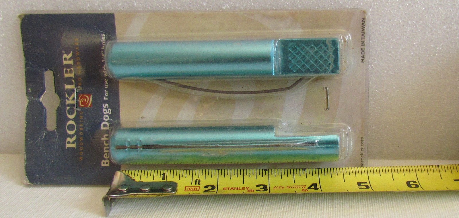 Rockler 3/4" Bench Dogs Anodized Blue 2 pair NOS