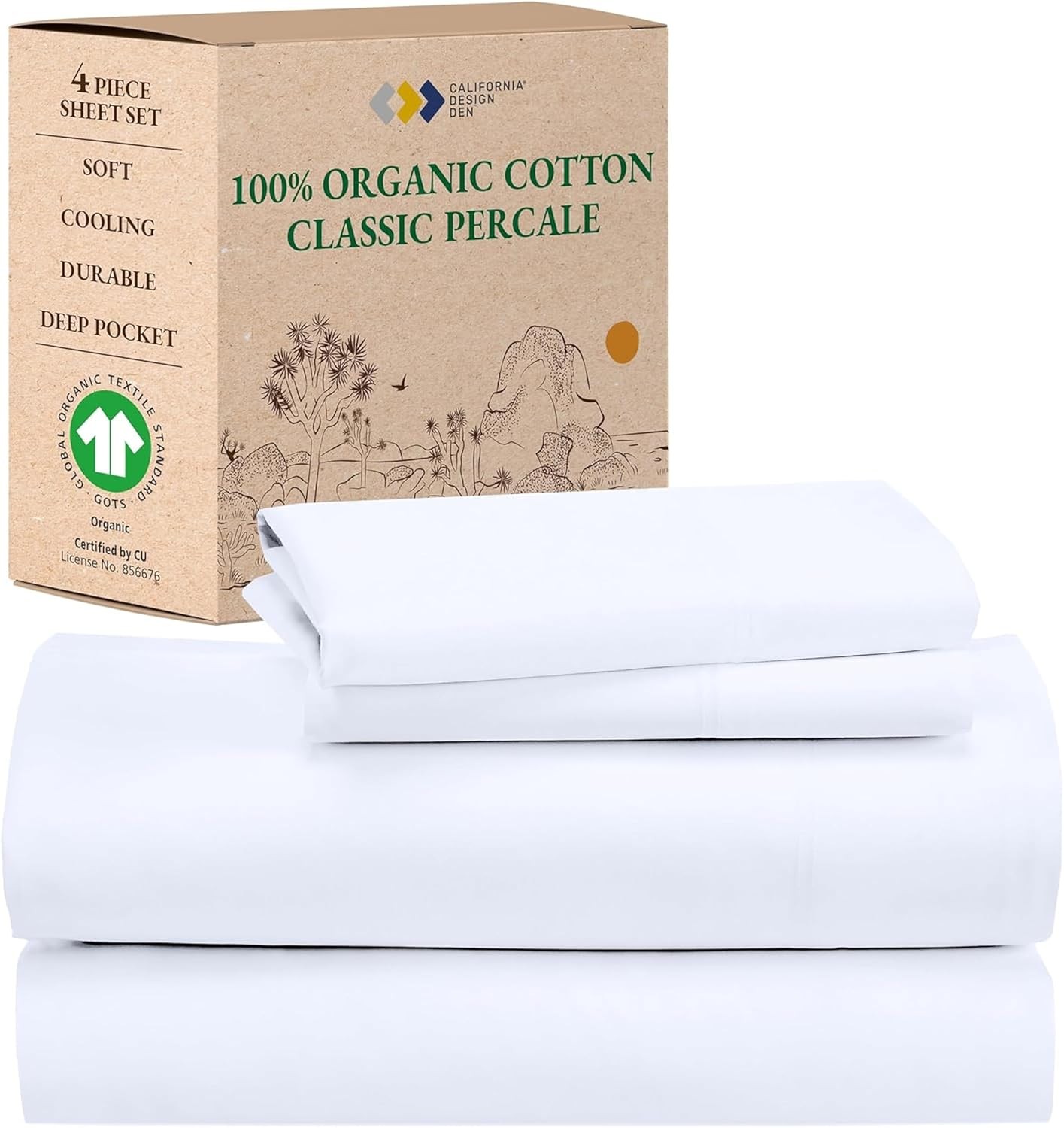 Design King Bedding Set - Soft 100% Organic Cotton Sheets
