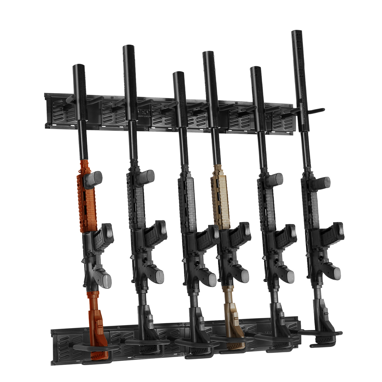 VEVOE Gun Rack 6-Slot Indoor Metal Gun Rack Wall Mount Vertical Rifle Rack