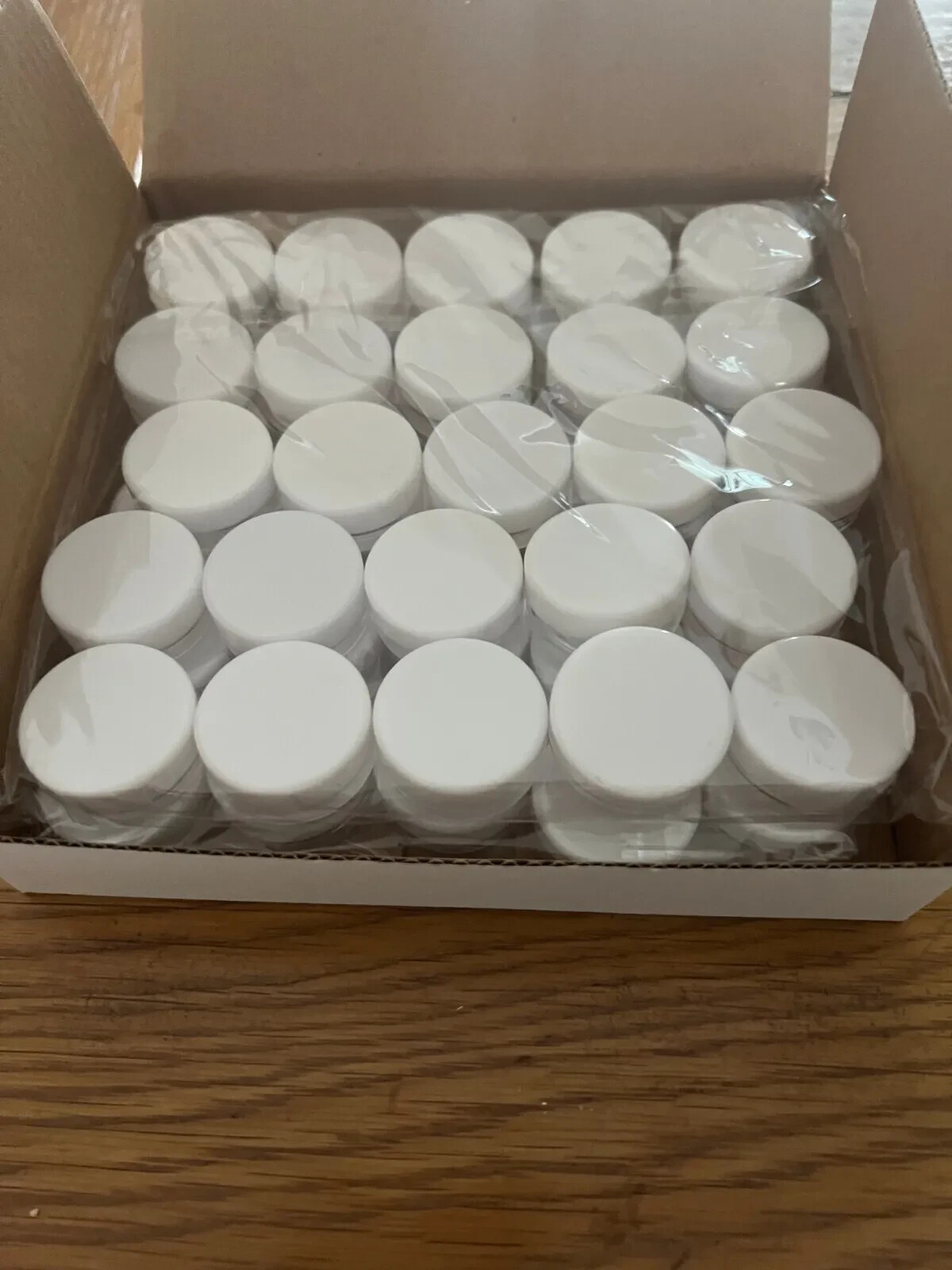 3g Clear Round Glass Jars (50pack) New With Inner Liners And White Lids 🌷🌷