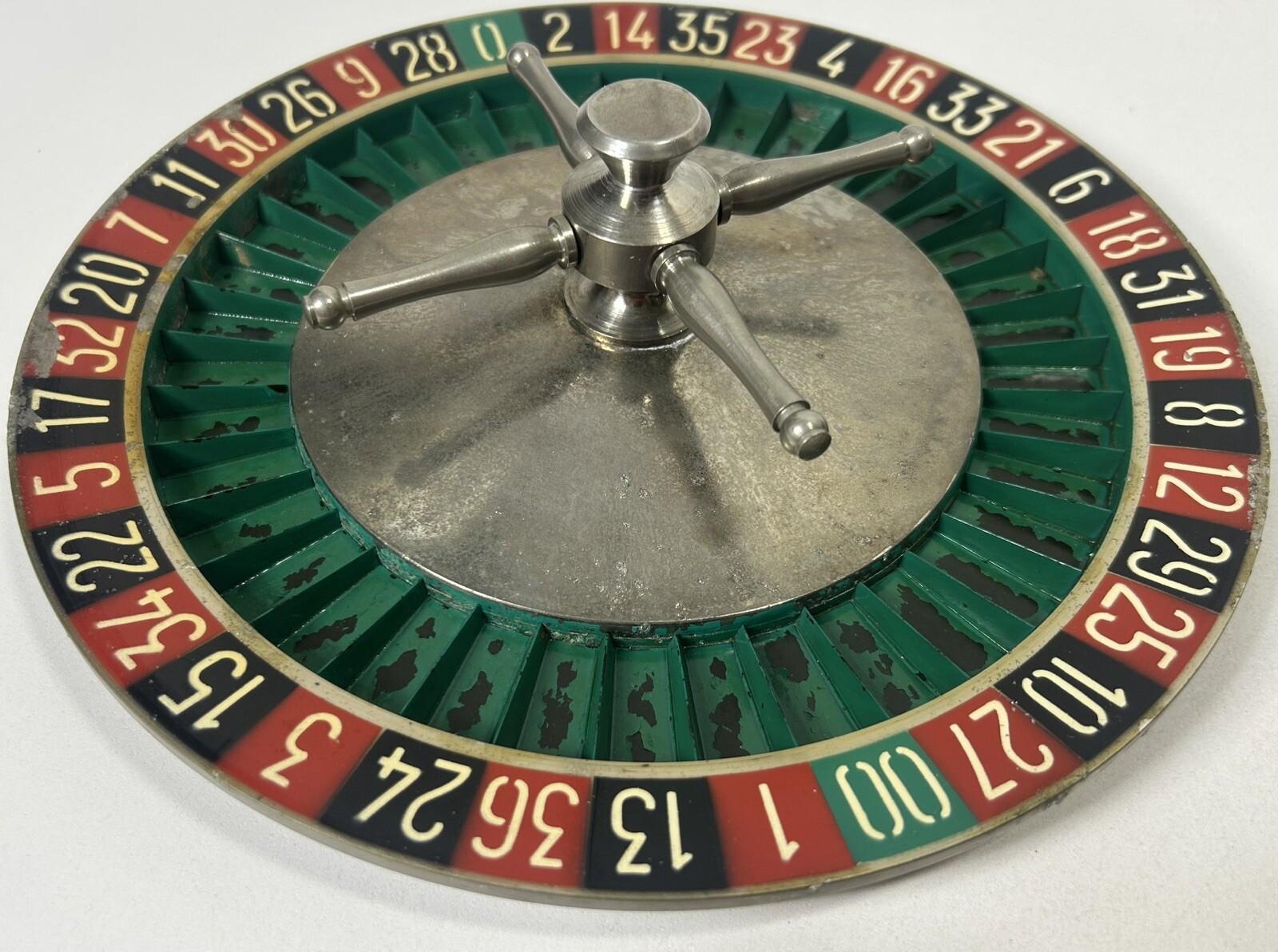 VINTAGE TABLETOP ROULETTE WHEEL ANTIQUE GAMBLING GAMING CASINO MADE FRANCE VIDEO