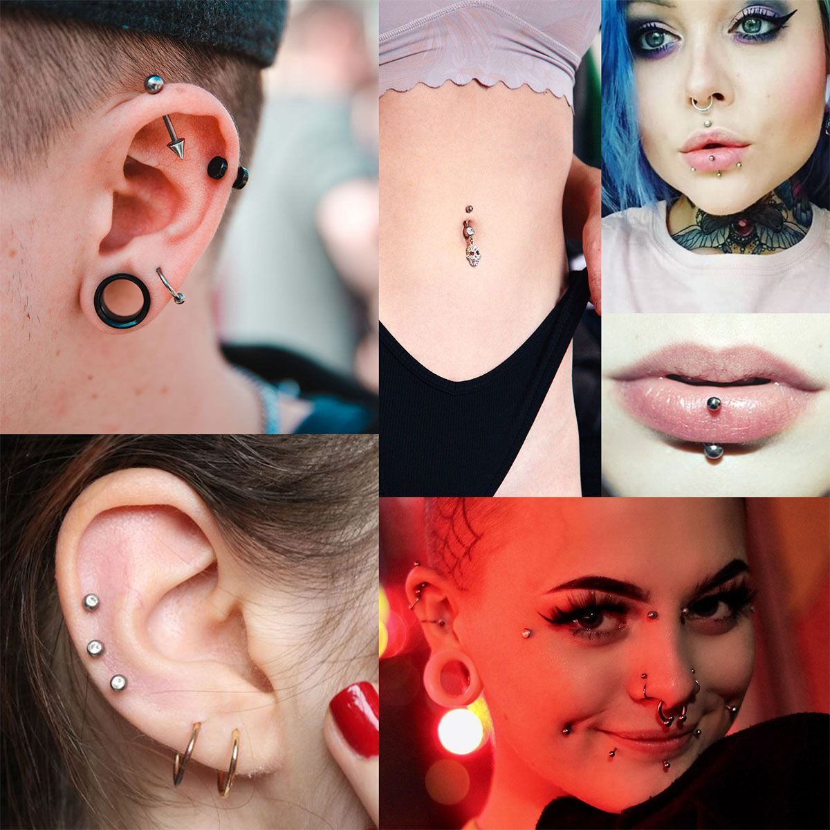 84 Pcs Professional Body Piercing Tool Kit Ear Nose Navel Nipple Needles Set