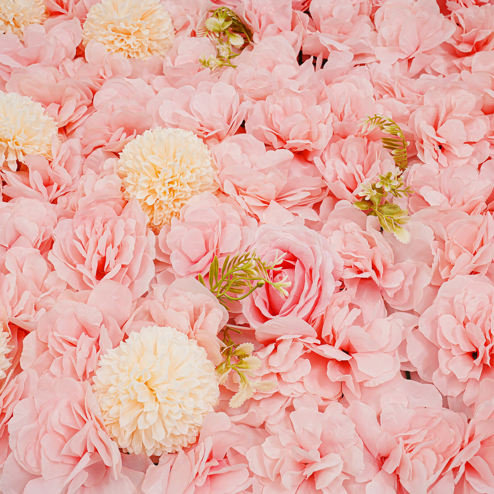 3D Flower Wall Panel-12pcs Artificial Flower Wall Background Silk Rose Wedding