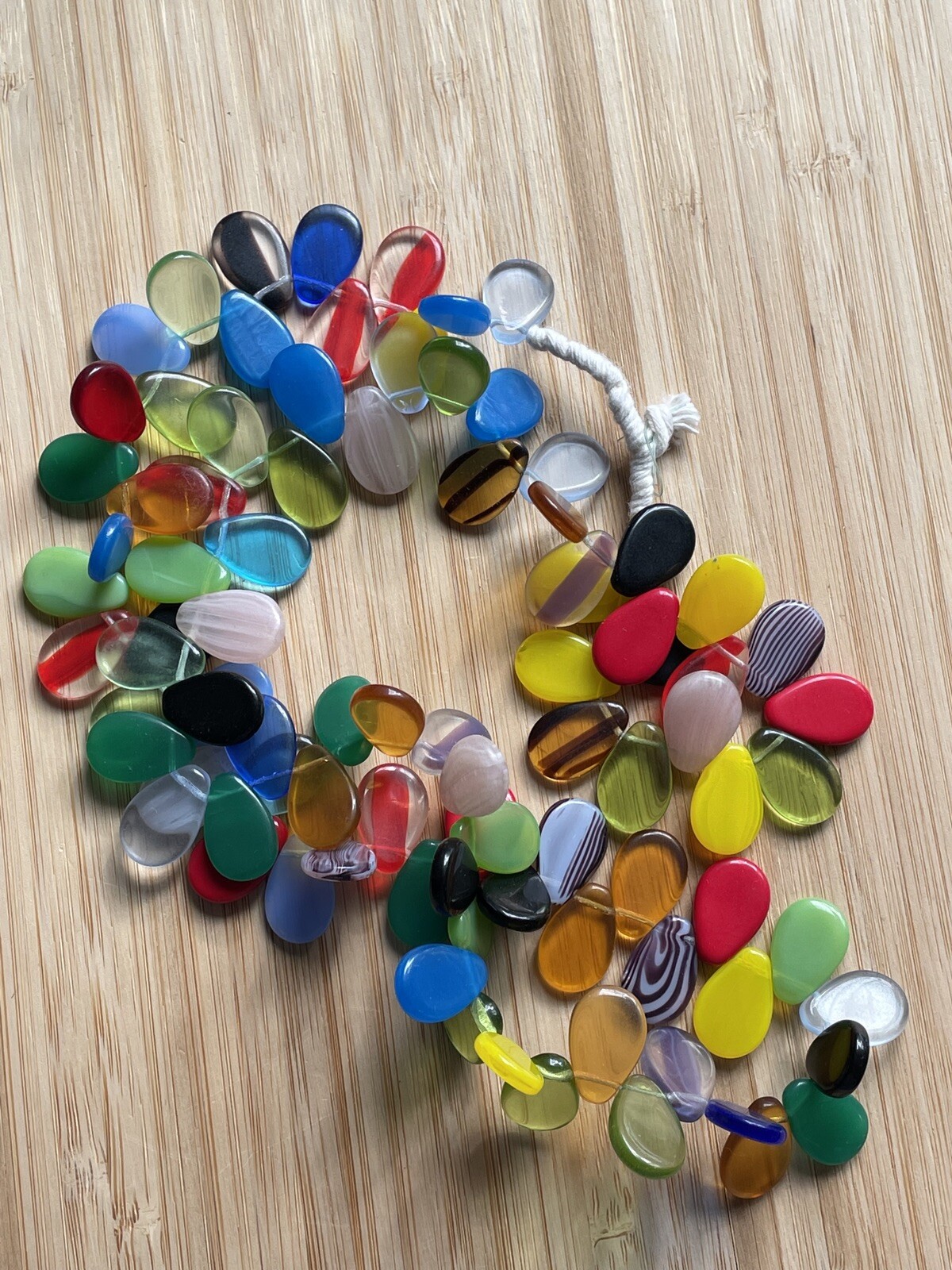 African Trade Beads Mali Wedding Necklace Czech Paddle Glass