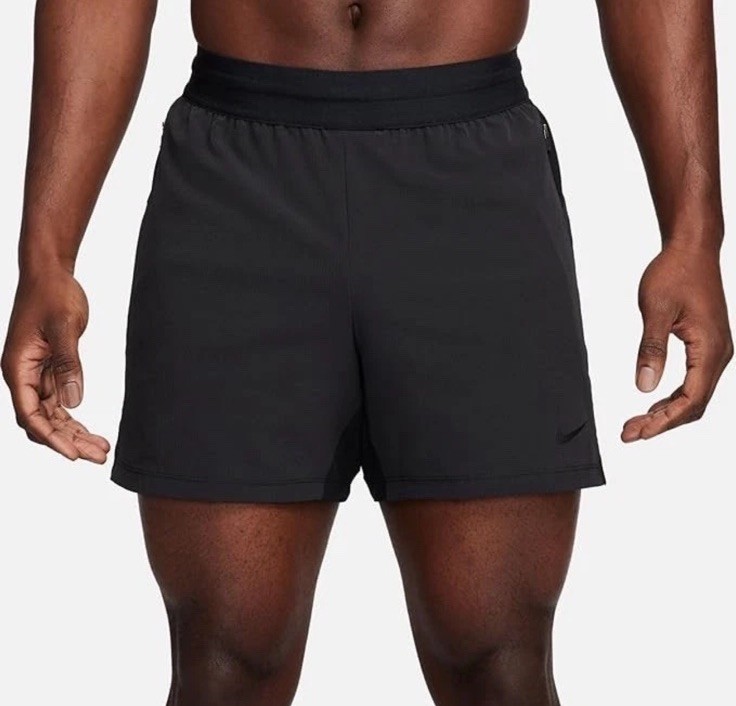 $75 Nike Men’s Flex Rep Dri-FIT 5" Unlined Fitness Shorts FN3002- Black- Medium