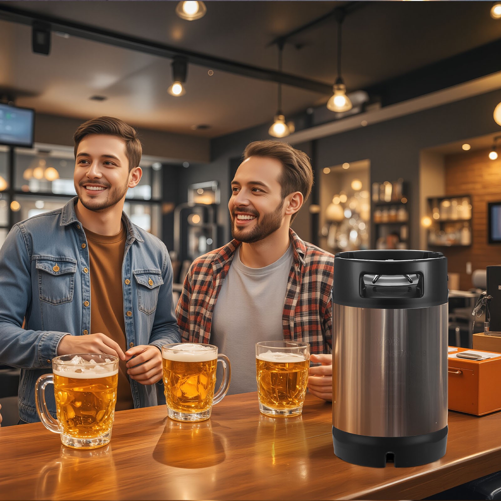 VEVOR Corny Ball Lock Keg 2.5 Gallon Ball Lock Corny Keg Home Brew Kegs 2 PCS