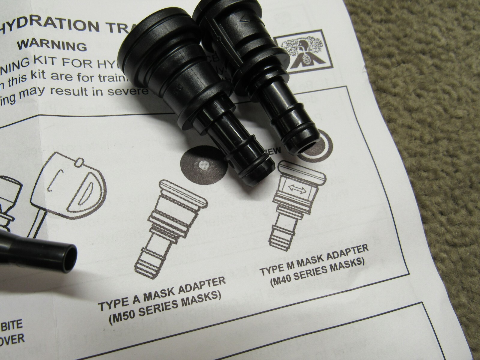 Camelbak Hydrolink Hydration Conversion Kit Bite Valve Foliage W/ Mask adapters