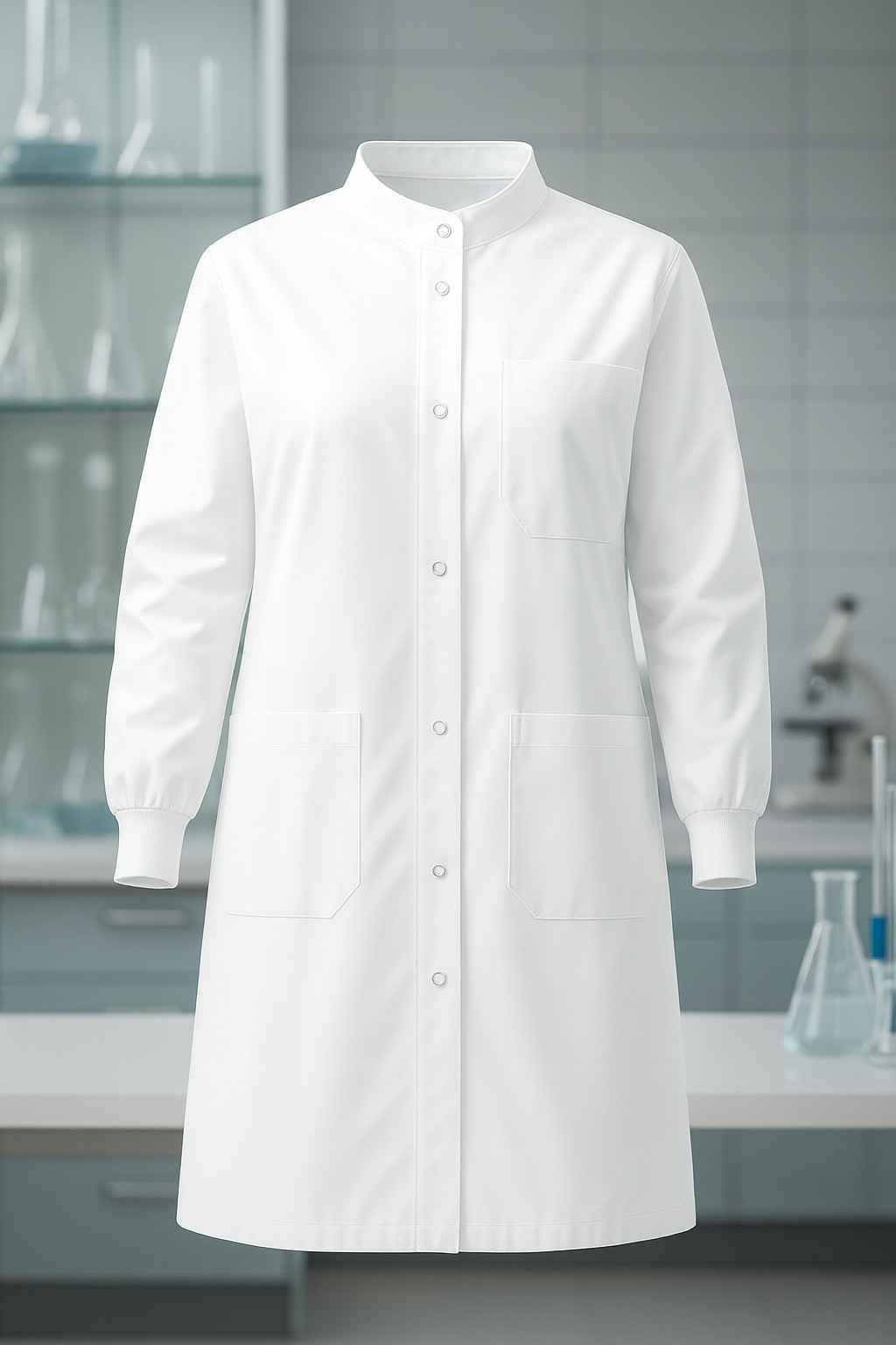 Women’s Fashion Seal 6418 White Lab Coat Size M 14–16 Fluid Resistant Snap Front