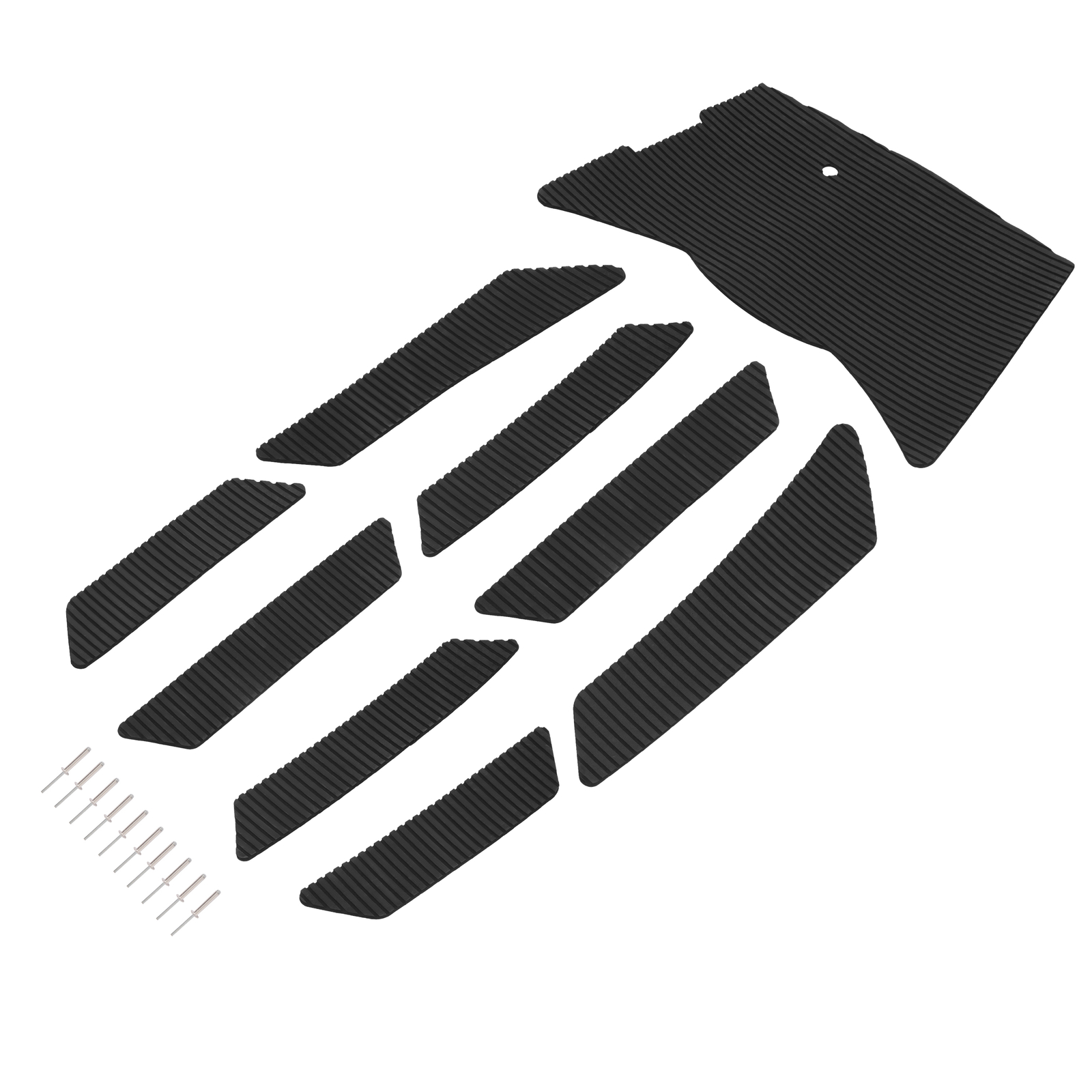 Black Plastic EVA Traction Mats Foot Pads For Yamaha VX VX1100 Cruiser 2005-2009