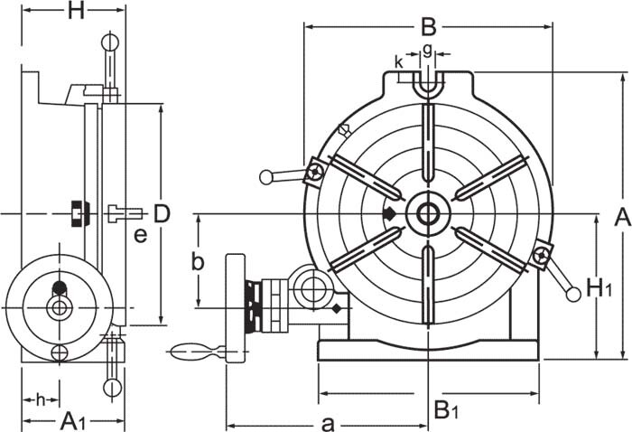 VERTEX HV-10 10" Horizontal / Vertical Rotary Table with Face Plate (6 Slots)