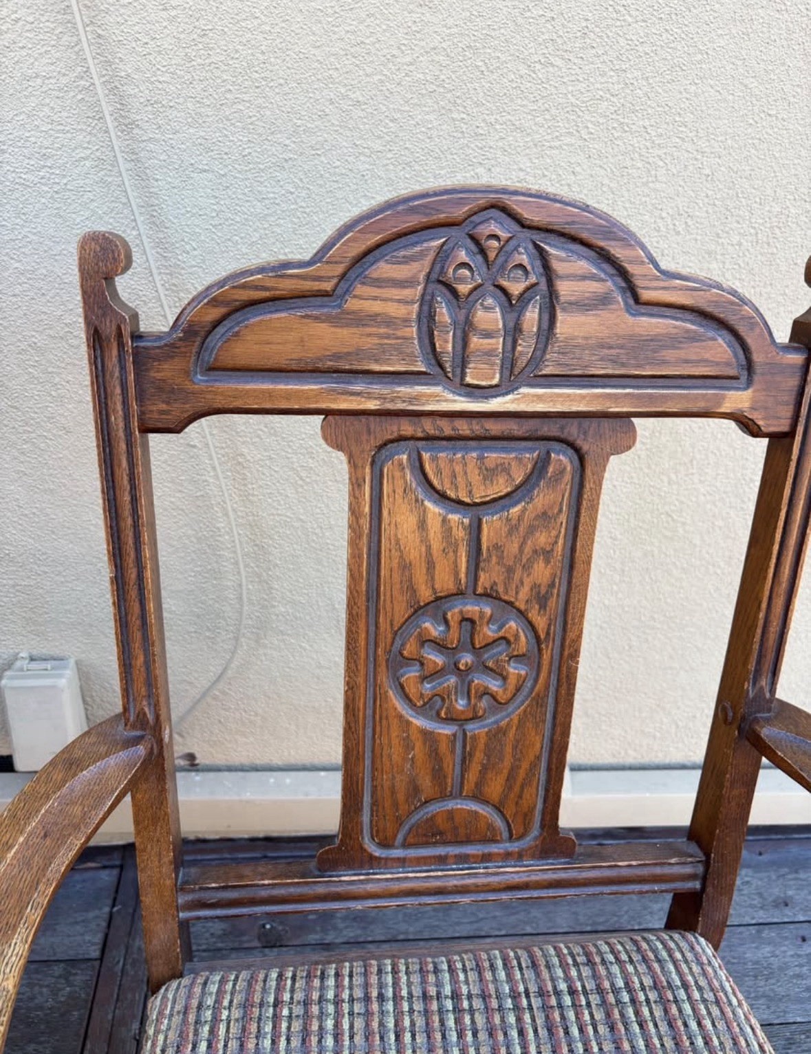 Vintage Wooden Upholstered Jacobean Dining Chairs Set Of 6