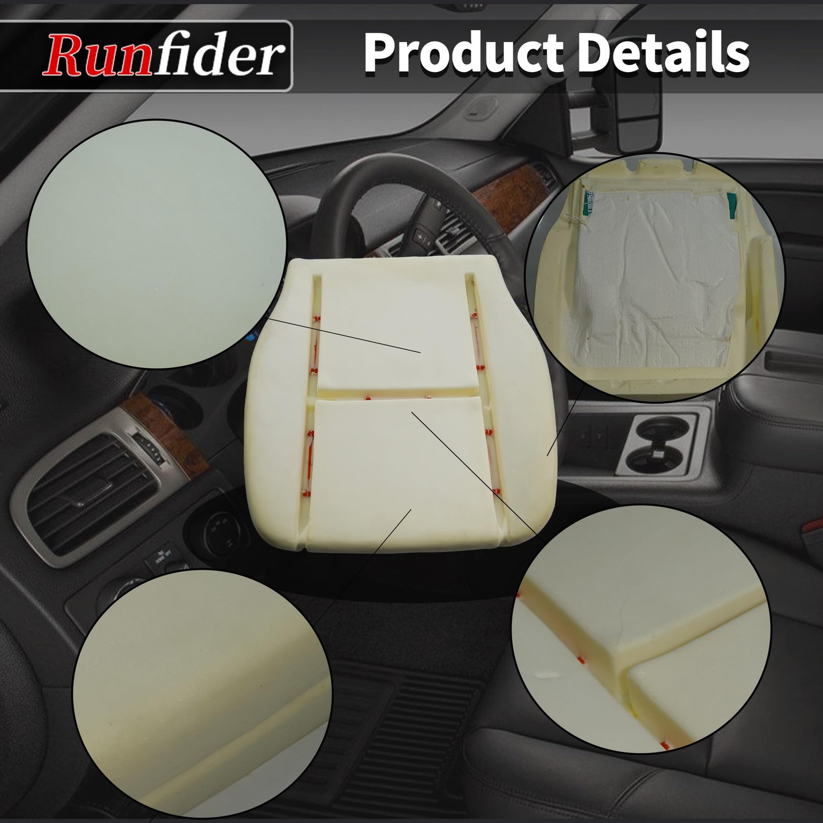 Driver Side bottom Replacement Seat Foam Cushion Seat Foam Pad Compatible wit...