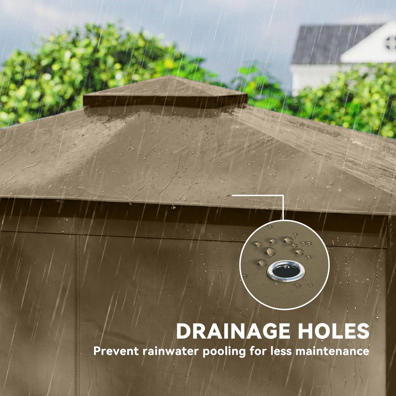 Outsunny 10' x 12' Outdoor Patio Gazebo, Double Roof Gazebo Canopy Shelter