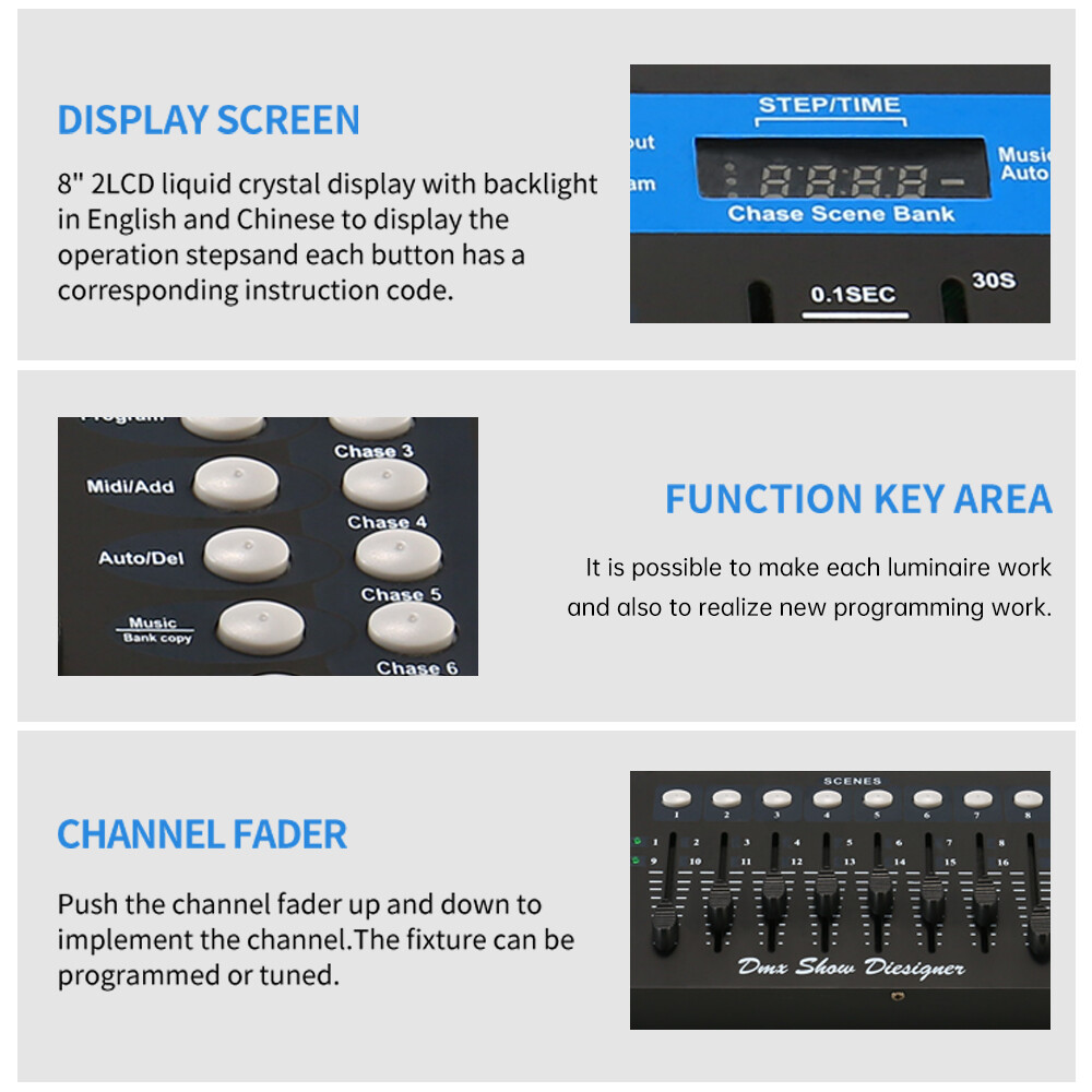 192 Channel Operator Console Controller For Stage DJ Party Lighting DMX 512