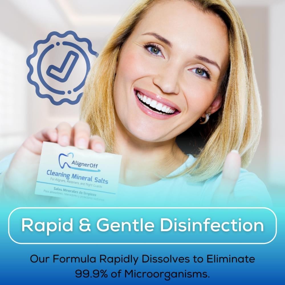 AlignerOff Cleaning Mineral Salt Cleaner Crystals Aligners Retainers Ex 11/25 3g