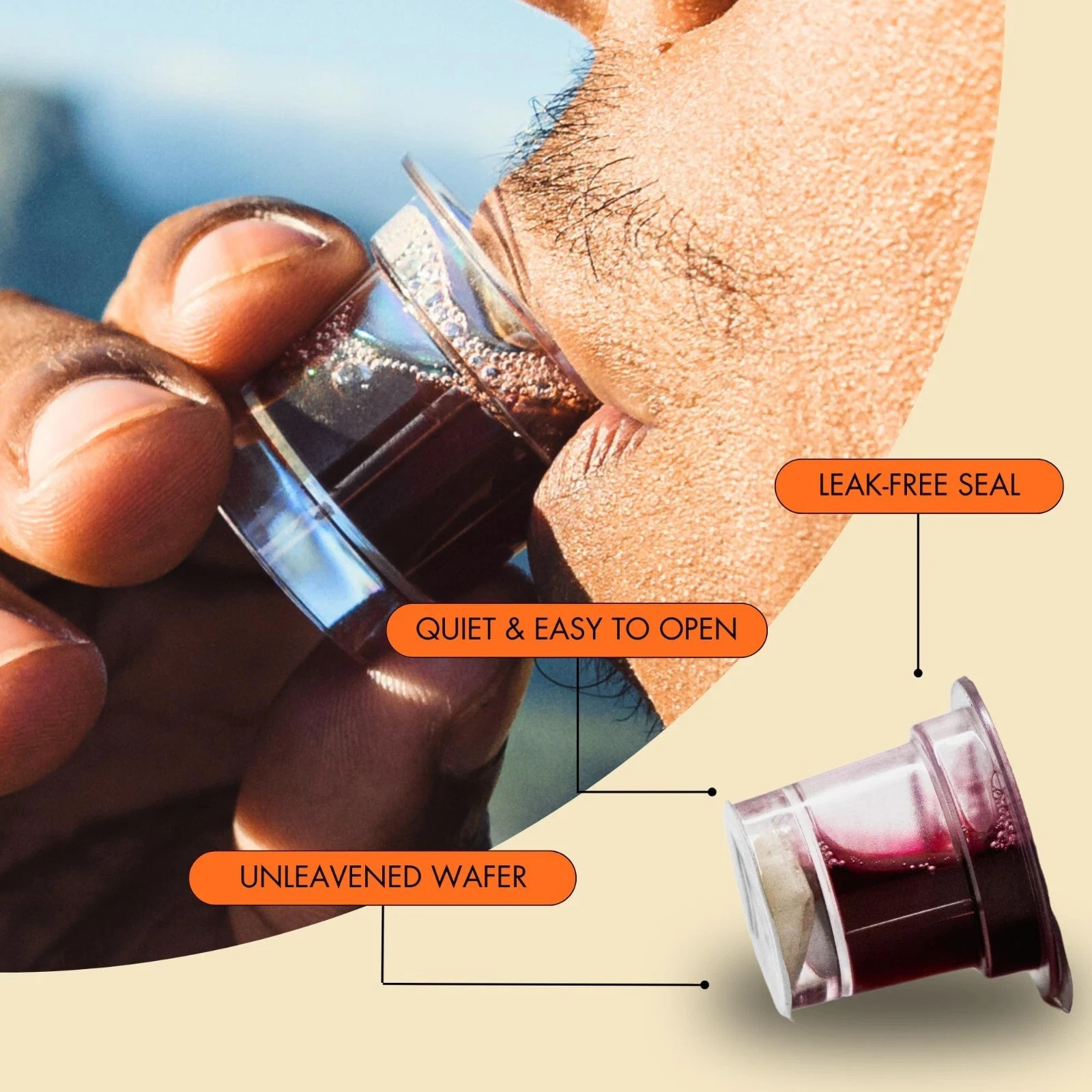 Communion Plus+ Cups Set – 100 with Wafer & 100% Concord Grape Juice