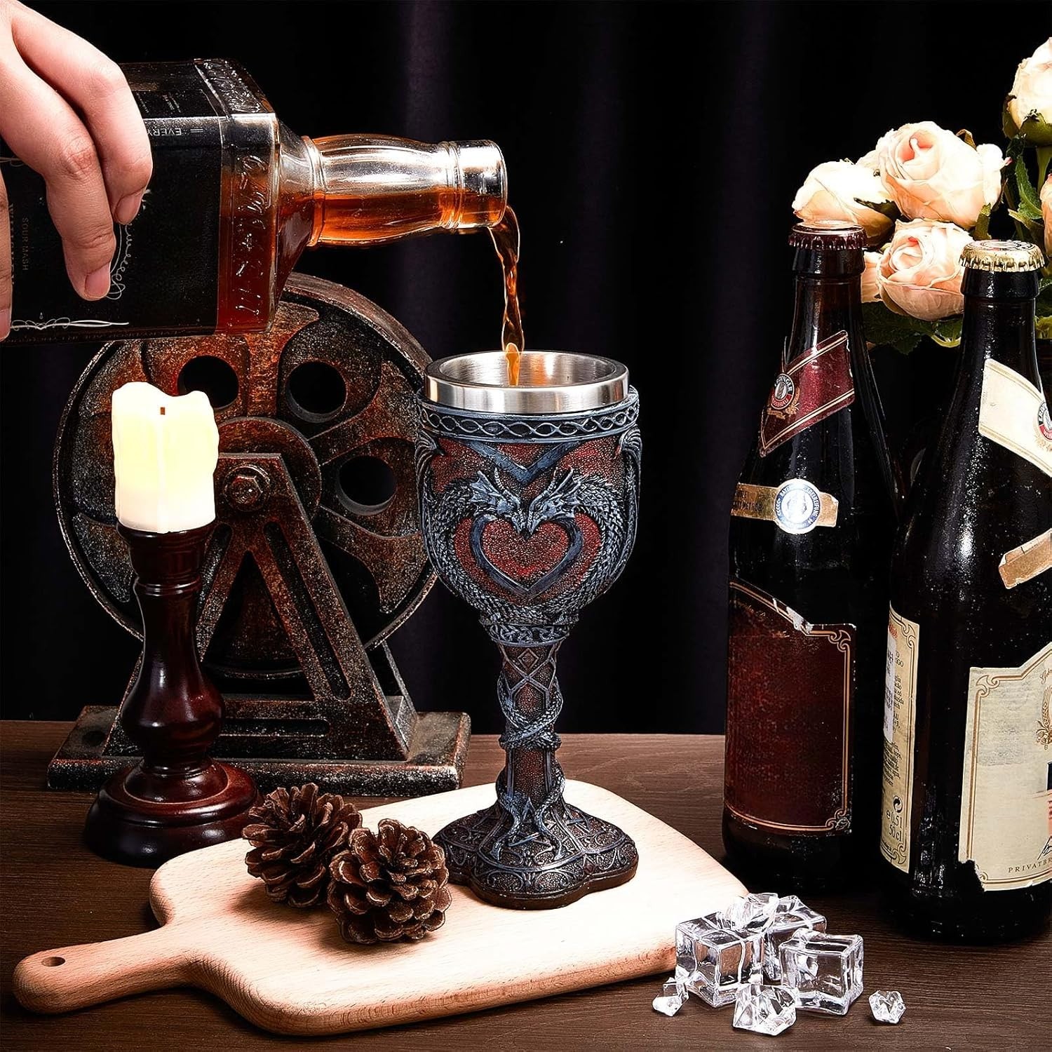 2 Pcs Medieval Cups and Goblets Dragon Wine Goblet Chalice Goblet 7 Oz Resin...