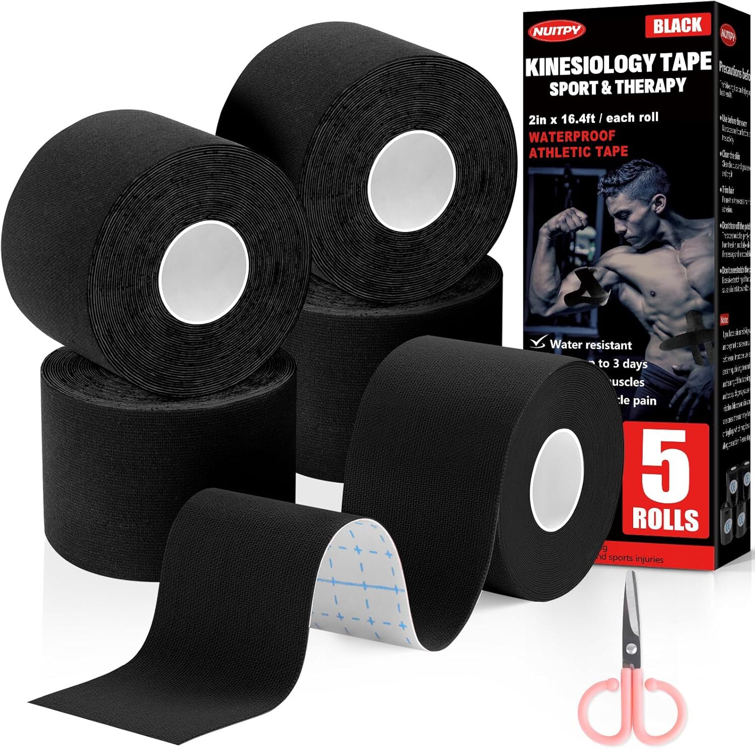 5 Roll Kinesiology Tape Athletic Muscle Support Sport Elastic Physio Therapeutic