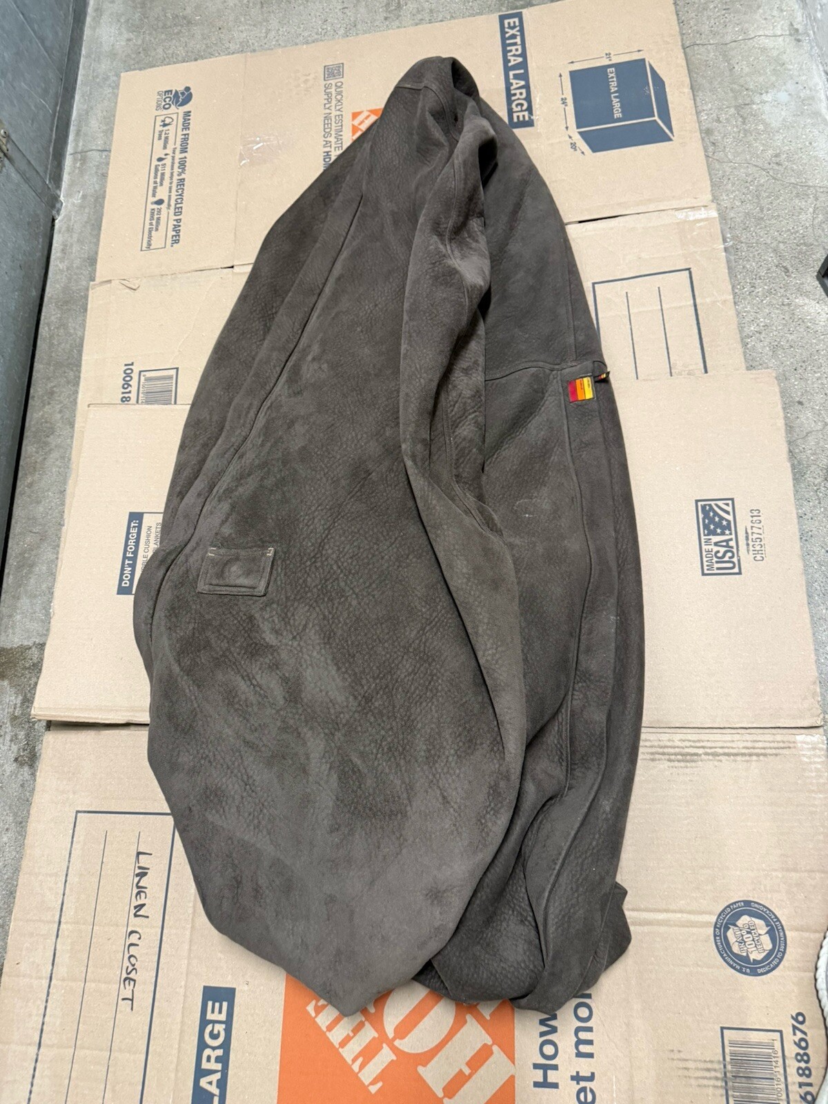 Lovesac Supersac Cover Super Soft Bean Bag Brown Lounge Chair COVER ONLY