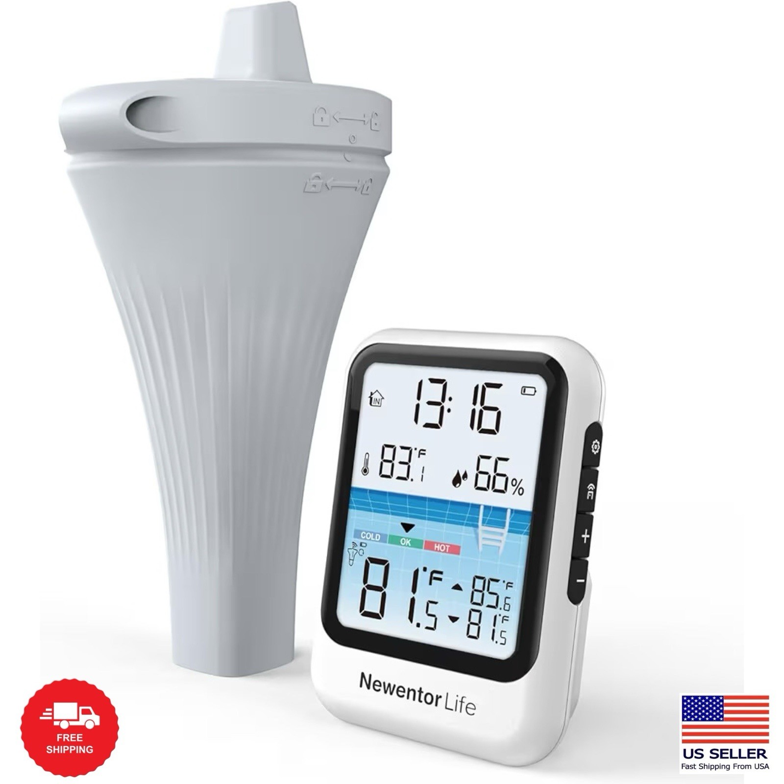 Wireless Pool Thermometer Floating Easy Read, High Precision Outdoor Pool Thermo