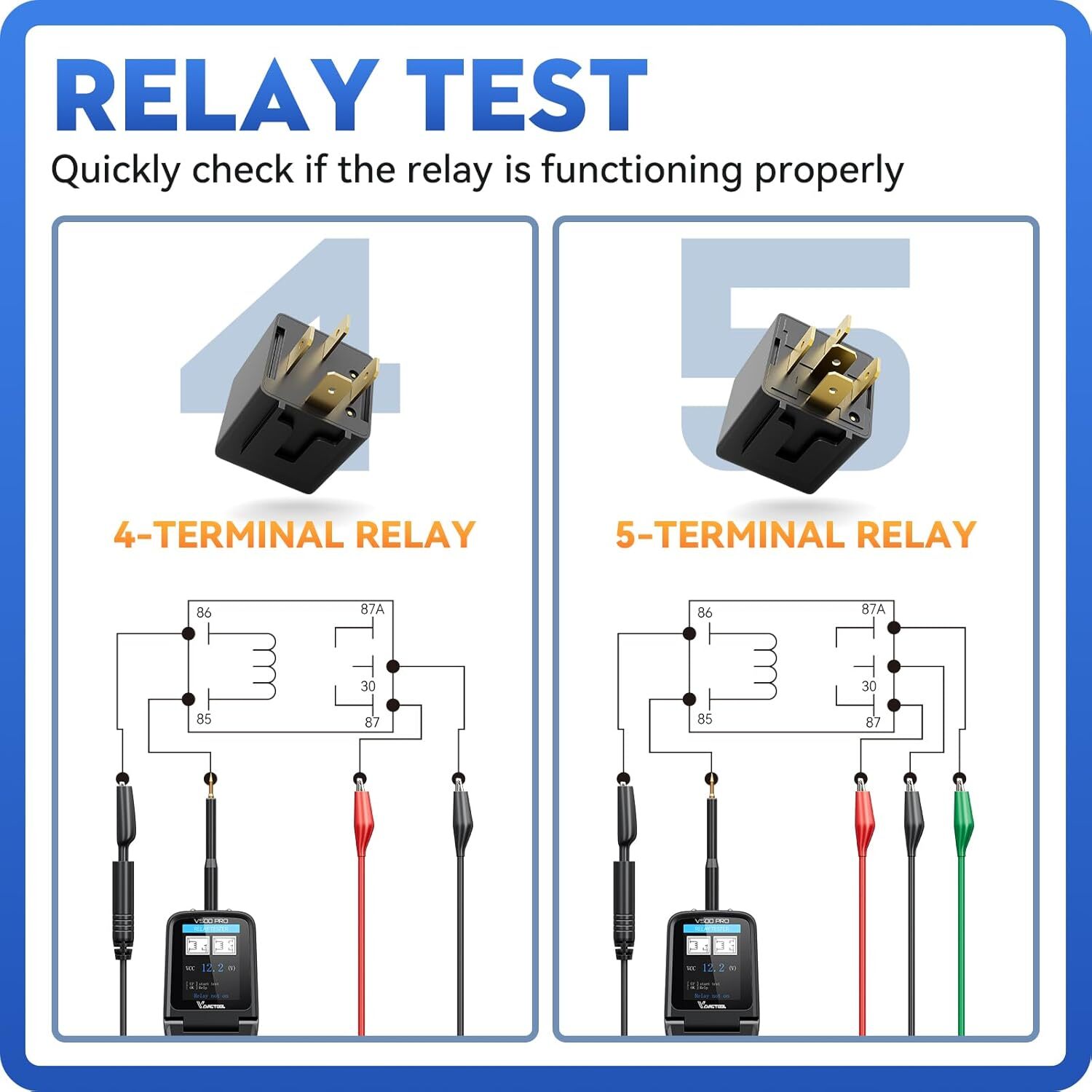 Electric Circuit Power Tester Probe Oscilloscope Fuel Injector Tester Relay Test
