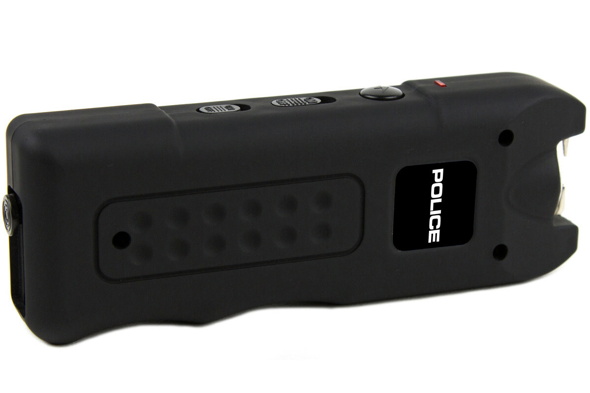POLICE Stun Gun 628 700 BV Rechargeable LED Flashlight Siren Alarm Black