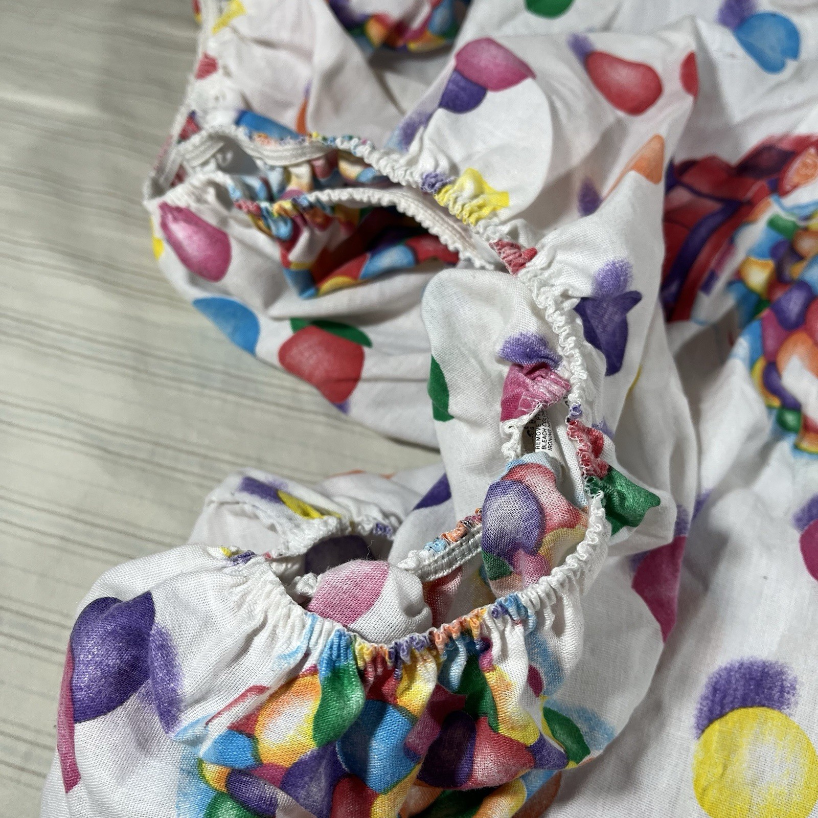 HTF Vintage Lisa Frank Rainbow Gumball Machine Fitted FULL Sheets Fabric